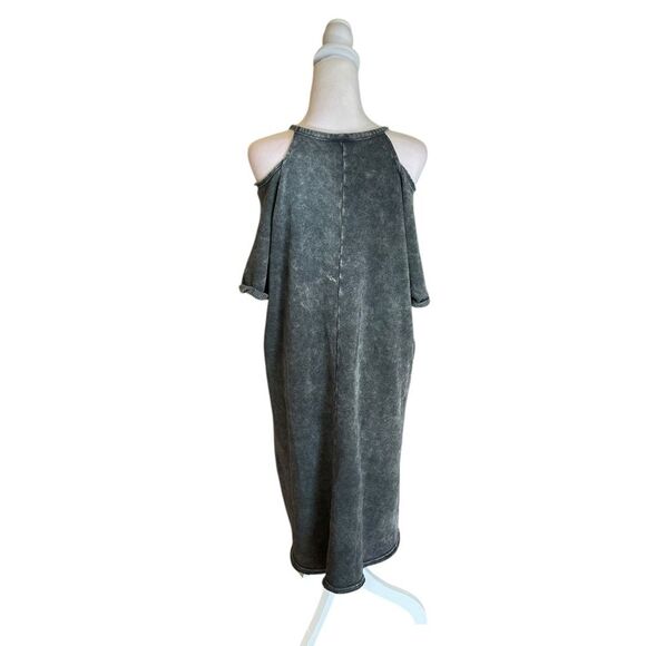 Torrid Cold Shoulder Fleece Dress Charcoal Wash Womens Size 2X - Picture 3 of 8